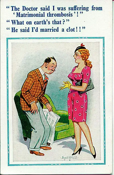 : Comic postcard, Matrimonial thrombosis : Comic postcard, Matrimonial thrombosis