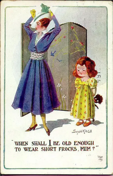 Framed Print : Comic postcard, Mother and daughter Framed Print : Comic postcard, Mother and daughter