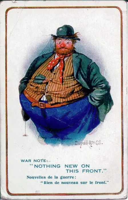 Framed Print : Comic postcard, Overweight lazy man doing nothing for the war effort. Date: 1914-1918 Framed Print : Comic postcard, Overweight lazy man doing nothing for the war effort. Date: 1914-1918