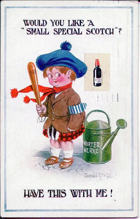 Framed Print : Comic postcard, Scottish special constable with wooden truncheon. Date: 1914-1918 Framed Print : Comic postcard, Scottish special constable with wooden truncheon. Date: 1914-1918