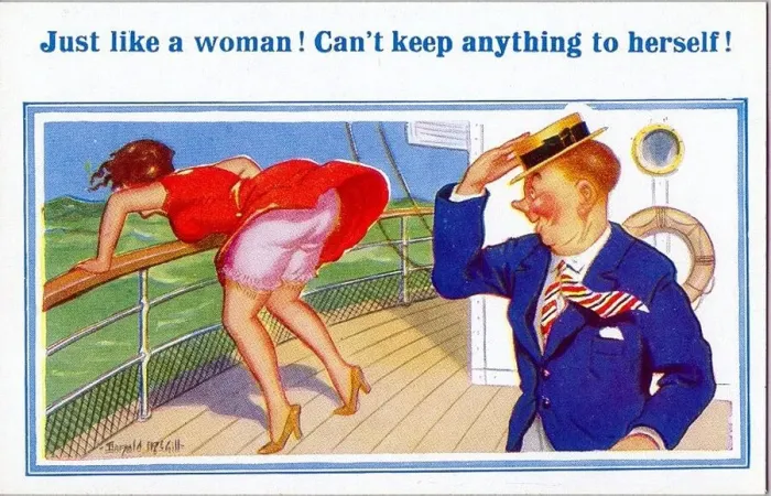 Framed Print : Comic postcard, Sea sickness on board ship Date: 20th century Framed Print : Comic postcard, Sea sickness on board ship Date: 20th century