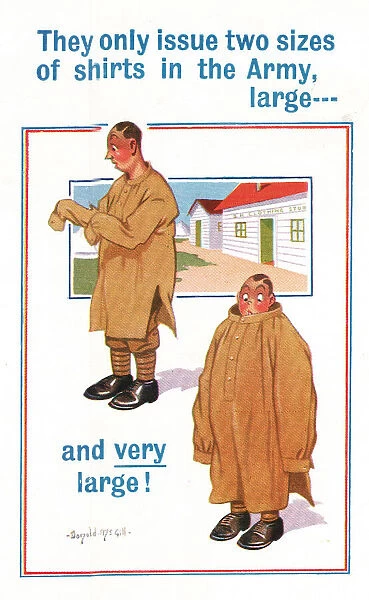 Comic postcard, Soldier in the British Army, WW2