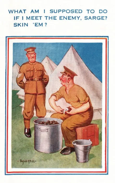 Framed Print : Comic postcard, Soldier in the British Army, WW2 Framed Print : Comic postcard, Soldier in the British Army, WW2