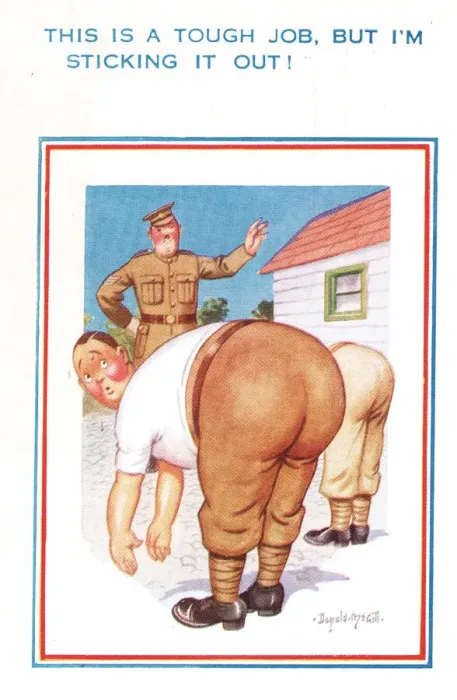 Framed Print : Comic postcard, Soldiers in the British Army, WW2 Framed Print : Comic postcard, Soldiers in the British Army, WW2