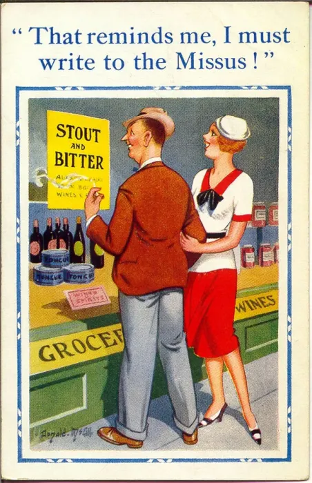 Framed Print : Comic postcard, Stout and bitter Framed Print : Comic postcard, Stout and bitter