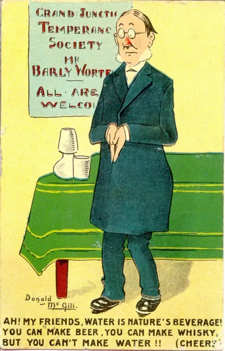 Framed Print : Comic postcard, Temperance satire Framed Print : Comic postcard, Temperance satire