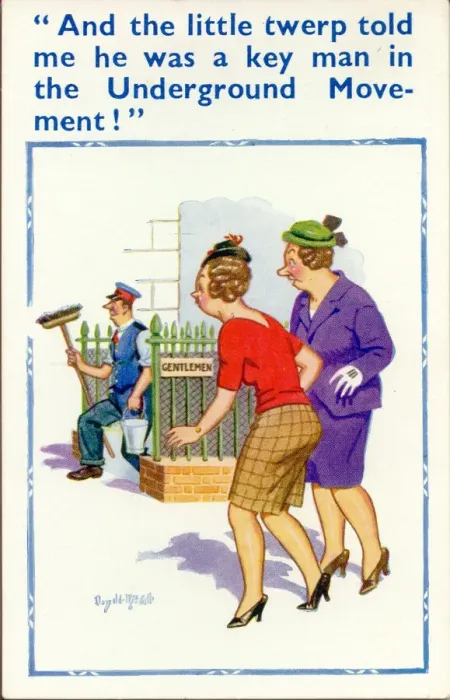 Framed Print : Comic postcard, Underground Movement Date: 20th century Framed Print : Comic postcard, Underground Movement Date: 20th century