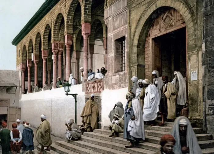Framed Print : Coming from the mosque, Tunis, Tunisia, circa 1890s Framed Print : Coming from the mosque, Tunis, Tunisia, circa 1890s