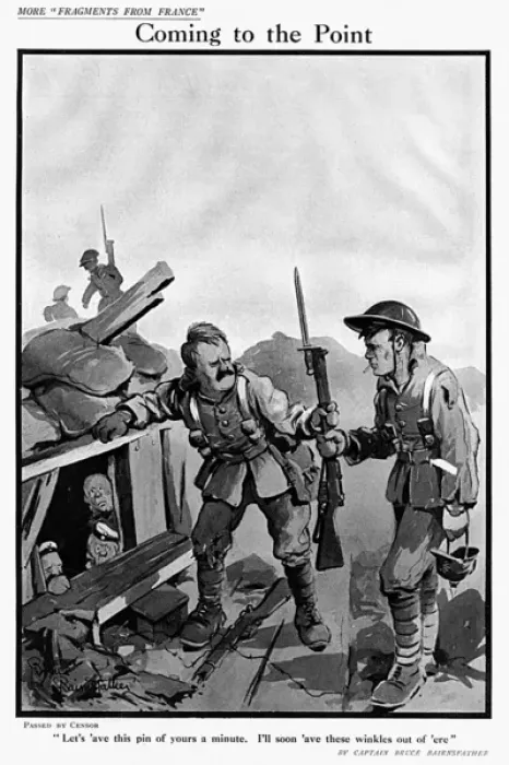 Framed Print : Coming to the Point by Bruce Bairnsfather Framed Print : Coming to the Point by Bruce Bairnsfather