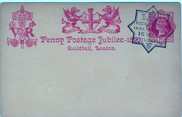 Commemoration Postcard Penny Postage Jubilee