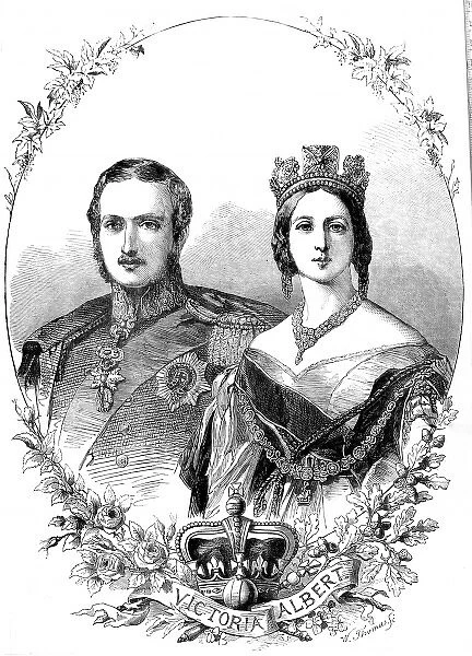 Commemorative portrait of Queen Victoria and Prince Albert
