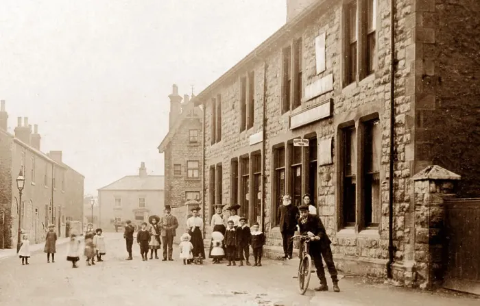Framed Print : Commercial Buildings, South Milford early 1900's Framed Print : Commercial Buildings, South Milford early 1900's