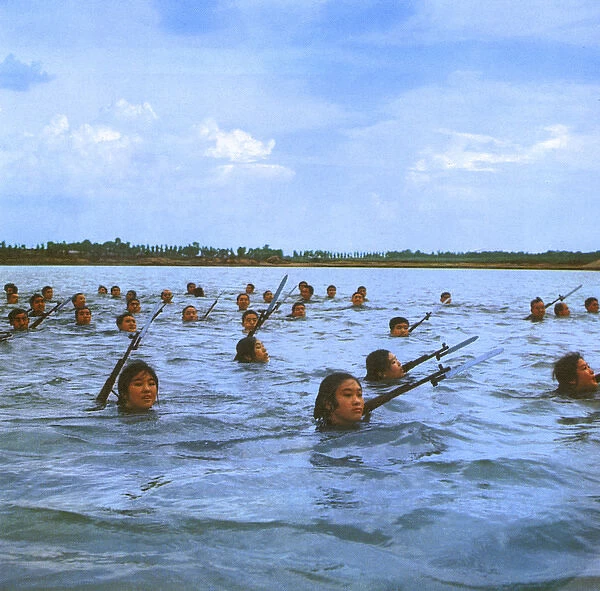 Communist China - training exercise in water