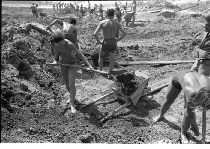 Framed Print : Communist Youth labour camp, Yugoslavia Framed Print : Communist Youth labour camp, Yugoslavia