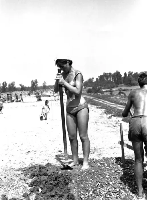Framed Print : Communist Youth labour camp, Yugoslavia Framed Print : Communist Youth labour camp, Yugoslavia