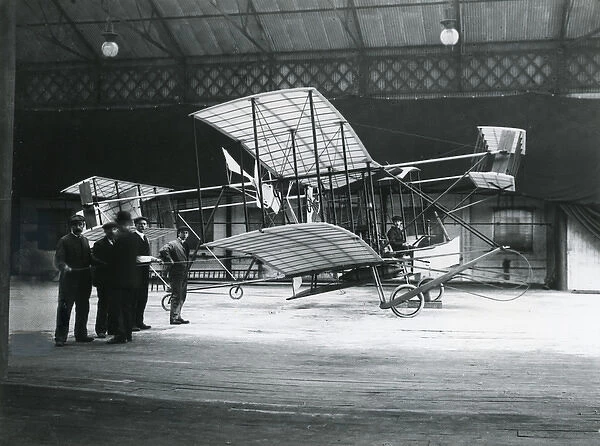 The completed Maxim 1910 biplane at Crayford, Kent