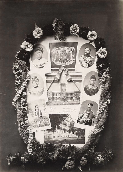 Composite portrait of the Royal family of Hawaii, 19th century