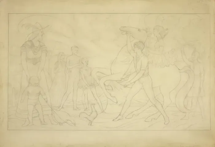 Framed Print : Composition Drawing for The Rehearsal Framed Print : Composition Drawing for The Rehearsal