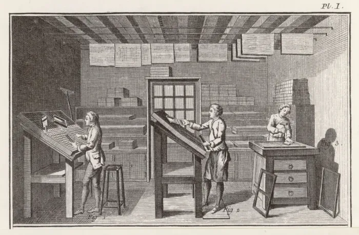 Framed Print : Compositors / Diderot Framed Print : Compositors / Diderot