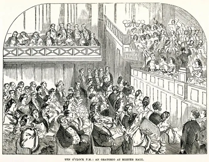 Framed Print : CONCERT AT EXETER HALL 1858 Framed Print : CONCERT AT EXETER HALL 1858