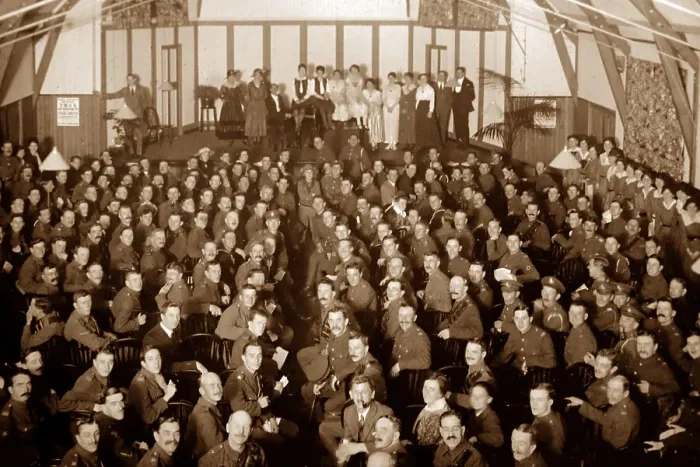 Framed Print : Concert Hall, Shakespeare YMCA Hut, London during WW1 Framed Print : Concert Hall, Shakespeare YMCA Hut, London during WW1