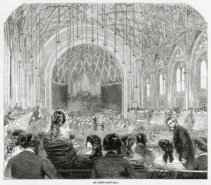 Framed Print : Concert in St James's Hall, London Date: 1858 Framed Print : Concert in St James's Hall, London Date: 1858