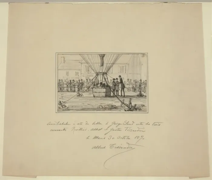 Framed Print : Conciliabule a cote du ballon, le George Sand, entre bis tro Framed Print : Conciliabule a cote du ballon, le George Sand, entre bis tro
