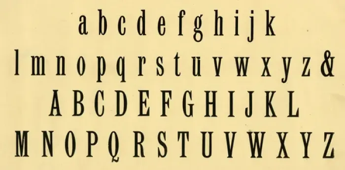Framed Print : Condensed alphabet, upper and lower case A-Z Framed Print : Condensed alphabet, upper and lower case A-Z
