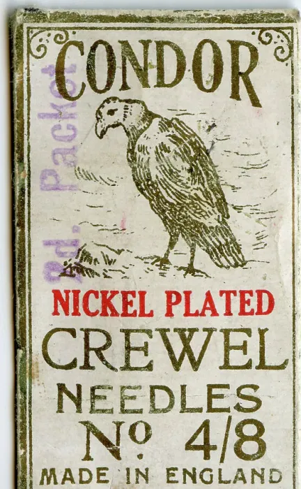 Framed Print : Condor Nickel Plated Crewel Needles, packet design Framed Print : Condor Nickel Plated Crewel Needles, packet design