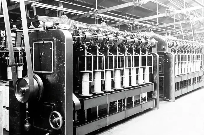 Framed Print : Cone Drawing machines in a woollen mill in Bradford Framed Print : Cone Drawing machines in a woollen mill in Bradford