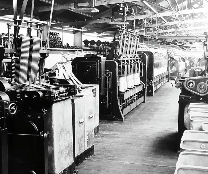 Framed Print : Cone reducing machines in a woollen mill in Bradford Framed Print : Cone reducing machines in a woollen mill in Bradford