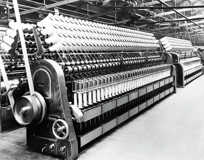 Framed Print : Cone Roving machines in a woollen mill in Bradford Framed Print : Cone Roving machines in a woollen mill in Bradford