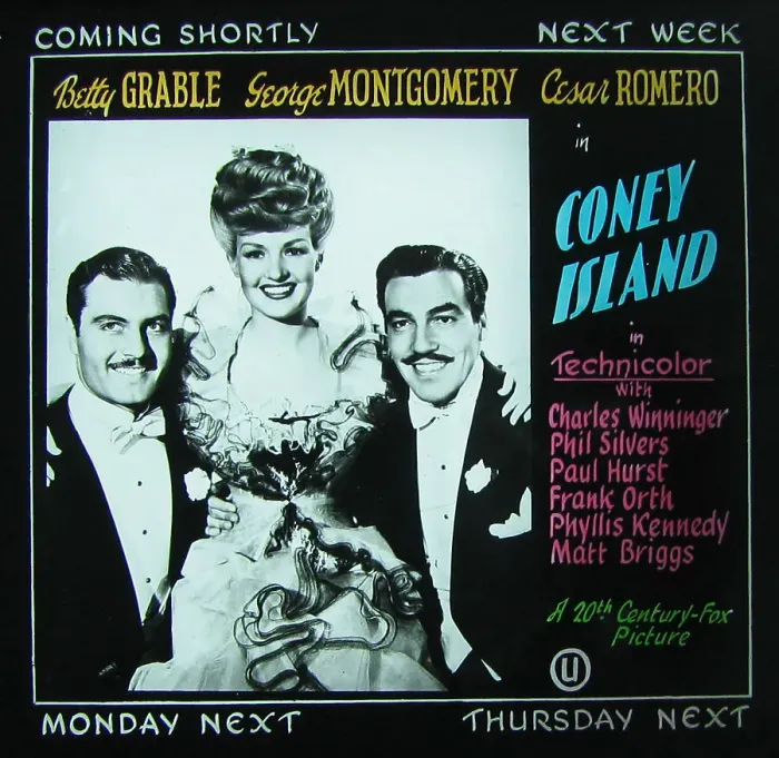 Framed Print : Coney Island cinema projection slide 1943 Framed Print : Coney Island cinema projection slide 1943