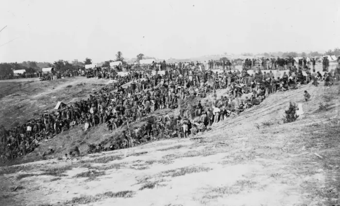 Framed Print : Confederate prisoners at Belle Plain Landing, Va. captured Framed Print : Confederate prisoners at Belle Plain Landing, Va. captured