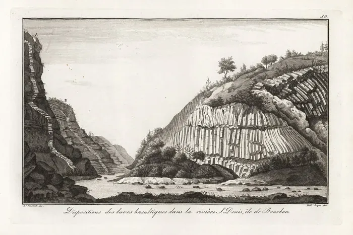 Framed Print : Configuration of basalt lava in the Saint Denis river, Reunion I Framed Print : Configuration of basalt lava in the Saint Denis river, Reunion I
