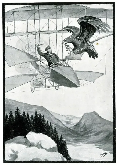 Framed Print : A Conflict of the Future, pilot versus eagle Framed Print : A Conflict of the Future, pilot versus eagle