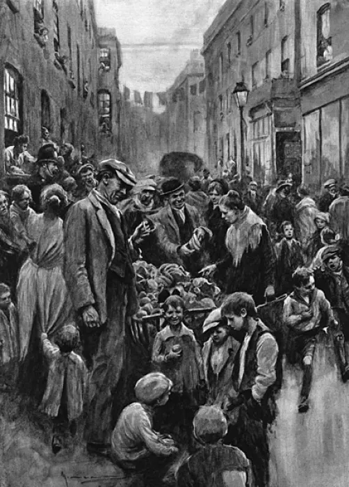 Framed Print : A congested street scene in Shoreditch, London Framed Print : A congested street scene in Shoreditch, London