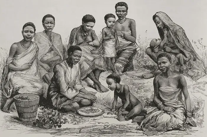Framed Print : The Congo, Leopoldville. Indigenous women in the city market Framed Print : The Congo, Leopoldville. Indigenous women in the city market