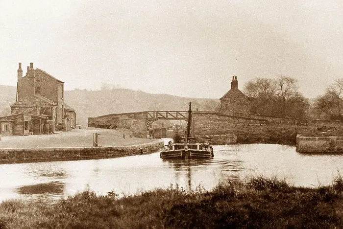 Framed Print : Conisbrough The Canal Barge early 1900s Framed Print : Conisbrough The Canal Barge early 1900s