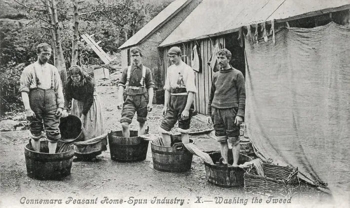 Framed Print : Connemara Peasant Home-Spun Industry - Washing Tweed Framed Print : Connemara Peasant Home-Spun Industry - Washing Tweed