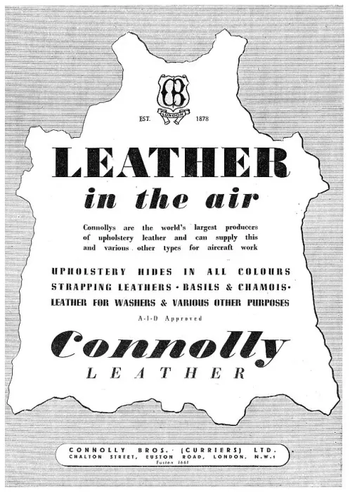 Framed Print : Connolly Bros Leather Products For Aircraft 1943 Framed Print : Connolly Bros Leather Products For Aircraft 1943