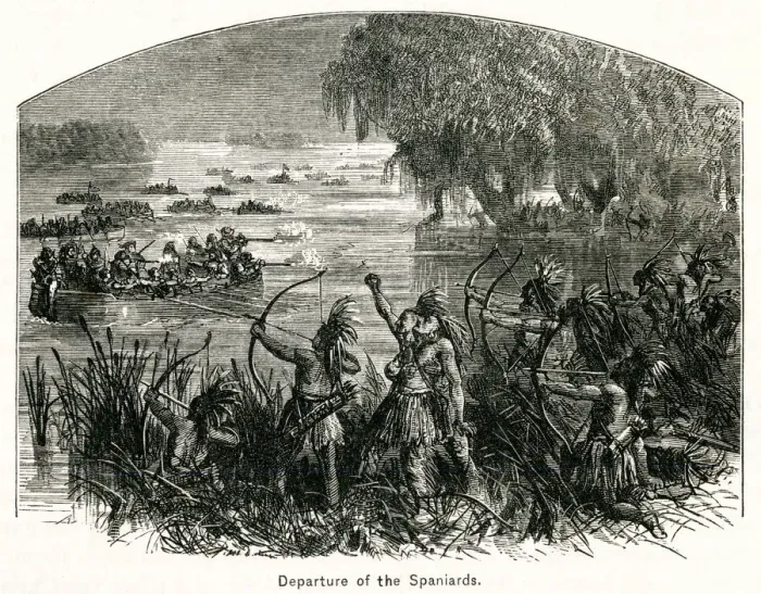 Framed Print : Conquistadors on Mississippi in Retreat Framed Print : Conquistadors on Mississippi in Retreat