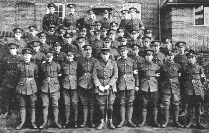 Framed Print : Conscientious objectors parade for a photograph Framed Print : Conscientious objectors parade for a photograph