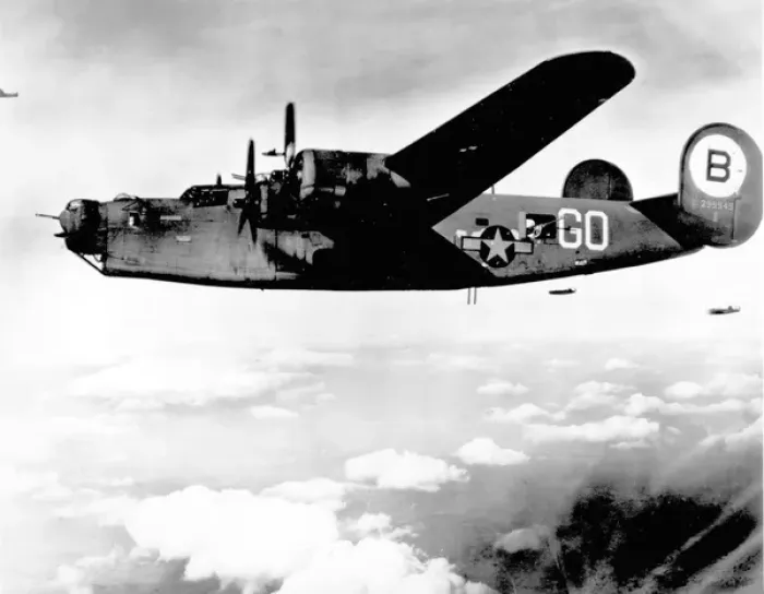 Framed Print : Consolidated B-24, 4299949, on Freidrichshafen raid Framed Print : Consolidated B-24, 4299949, on Freidrichshafen raid