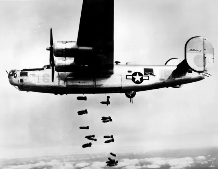 Framed Print : Consolidated B-24, 4450443 of 15th Air Force bombing ra Framed Print : Consolidated B-24, 4450443 of 15th Air Force bombing ra