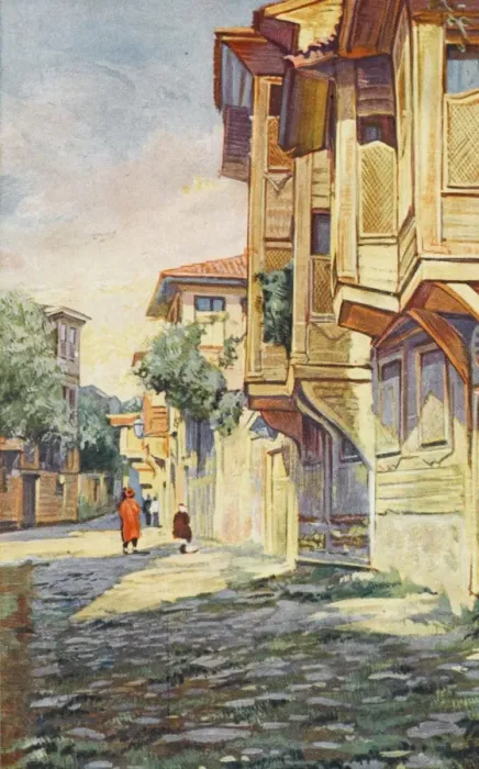 Framed Print : Constantinople - Street scene with cumbas Framed Print : Constantinople - Street scene with cumbas