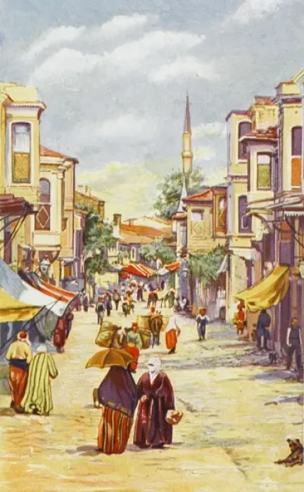 Framed Print : Constantinople - A Street scene in Uskudar