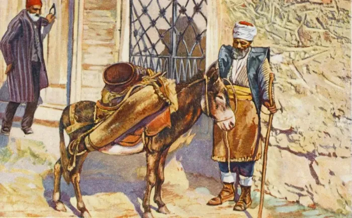 Framed Print : Constantinople - Water Carrier with donkey Framed Print : Constantinople - Water Carrier with donkey