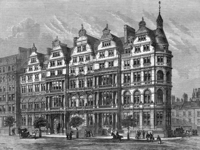 Framed Print : The Constitutional Club, London, 1885 Framed Print : The Constitutional Club, London, 1885