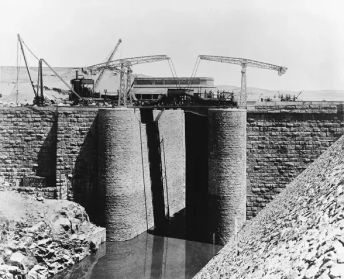 Framed Print : Construction of the Aswan Dam Framed Print : Construction of the Aswan Dam